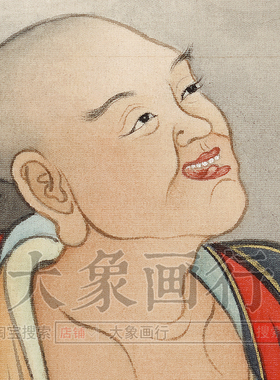 夏荆山仿周季常五百罗汉图工笔佛像画高清微喷复制佛像临摹画稿
