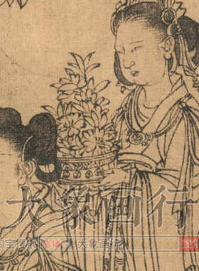 吴道子八十七神仙人物白描稿国画