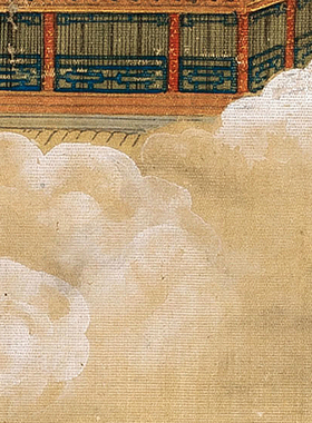 刘永年海屋添筹图微喷打印宋元山水画小品临摹绢布画稿亭台楼阁画