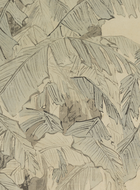 仇英蕉阴结夏图高清微喷明四家山水画临摹绢布画稿传统人物画范本