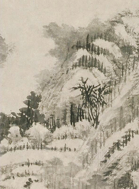王时敏虞山惜别图微喷打印清四王山水画临摹绢布画稿传统山水画范
