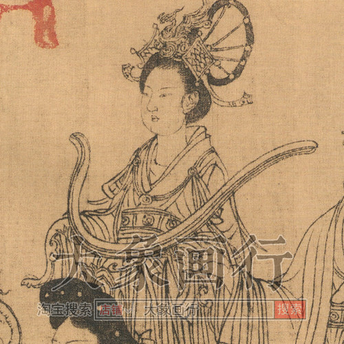 吴道子八十七神仙卷古代传世国画高清微喷复制品传统人物线面白描_虎窝淘