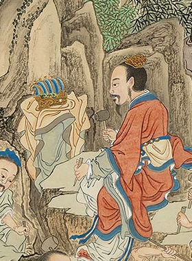 谢遂大禹治水古代人物画古画