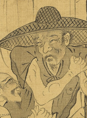 唐寅维摩说法图白描人物画古画