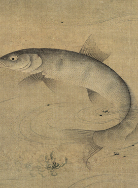 繆辅鱼藻图工笔鱼高清国画花鸟鱼临摹彩色画稿仿古花鸟鱼虫微喷画