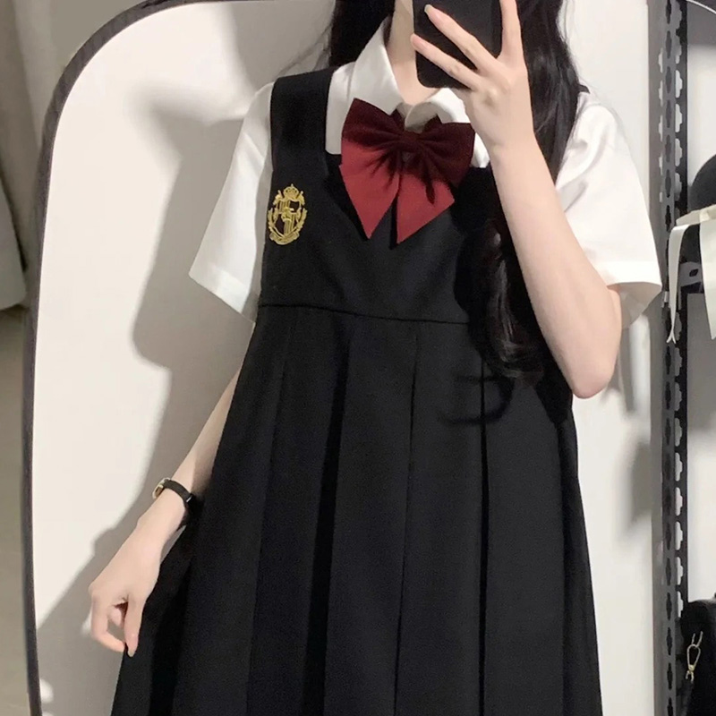 纯色领结女生JK制服小长柄日系校服配件水手服学士服毕业季蝴蝶结-图1