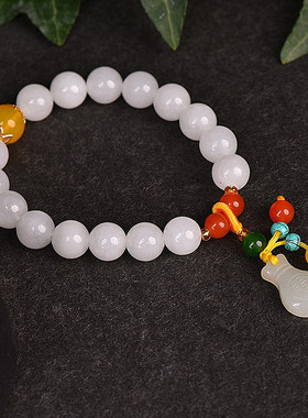 和田玉白玉手串手链白玉手饰礼品