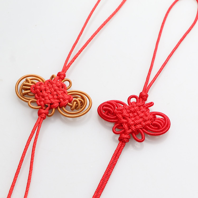 Chinese knot small bookmark lucky bag Chinese knot mini hand-knitted bow mobile phone seal pendant knot red color edge