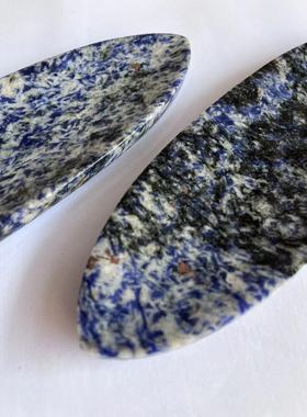 奢石梦幻蓝宝小船异形托盘摆件ins风家居饰品现代原石