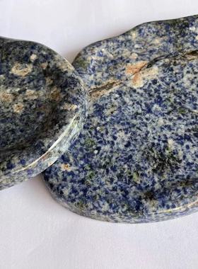 奢石梦幻蓝宝异形托盘摆件ins风家居饰品景泰蓝竞品会所大宅