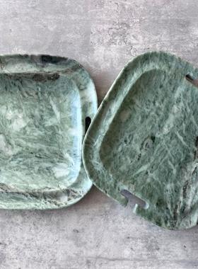 天然云中翡翠香格里拉翡翠大理石托盘摆件饰品奢石设计师定制
