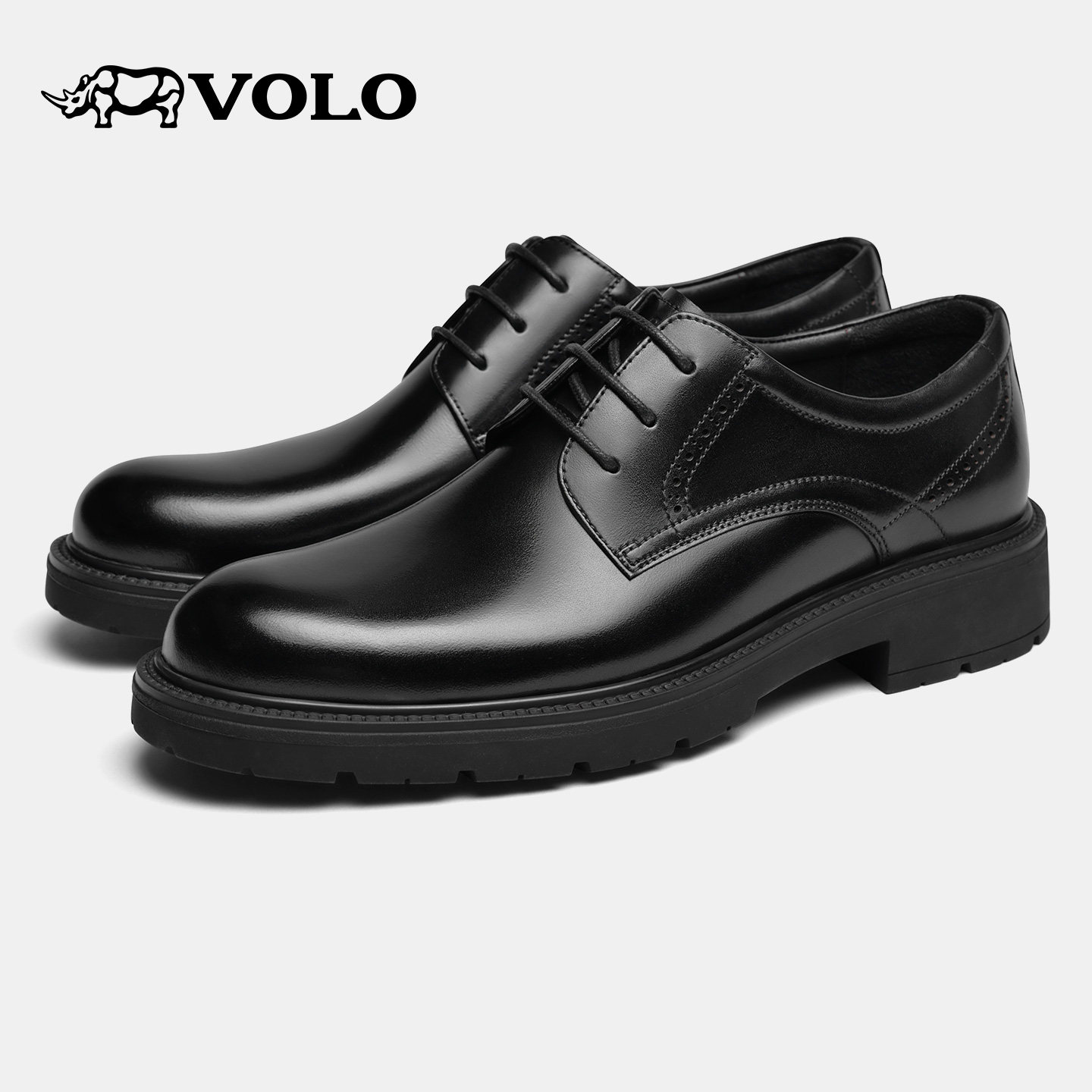 VOLO犀牛男士皮鞋男正装商务增高男鞋结婚真皮西装德比鞋休闲皮鞋,淘宝优惠券,粉丝福利购,淘宝优惠卷