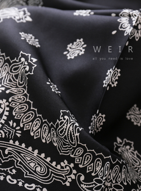 WEIR~MHLI经典佩斯利腰果花纹真丝小方巾印花百搭桑蚕丝丝巾围巾