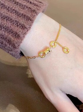 小蛮腰半镯手链女款高级18k仿真黄金轻奢小蛮腰金手镯手环金镯子