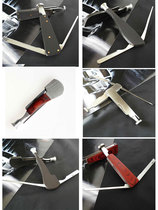 Smoke Bucket Accessories Pumping Fighting Cleaning Tools With Scraper Through Needle Press Rod Function Three-in-one Black Wood Red Wood Full Steel Metal