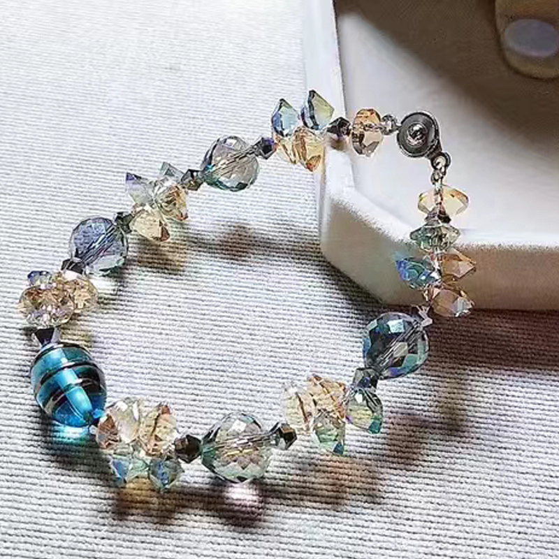 设计服务威尼斯琉璃品牌水晶戒指手链定制之蓝色多瑙河/谁的梦 - 图0