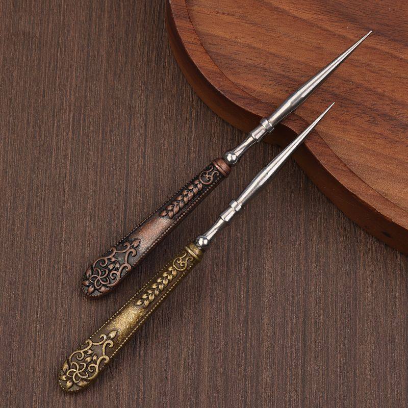 复古圆孔红古银锥子可钻孔定位工具皮革工具手工纳鞋底上鞋锥小巧,淘宝优惠券,粉丝福利购,淘宝优惠卷