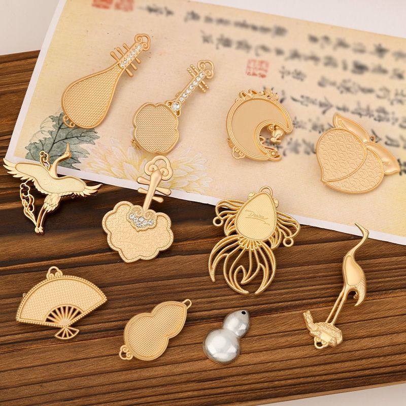 古风汉服胸针底托配件材料包diy手工制作刺绣新中式底托包布宋锦,淘宝优惠券,粉丝福利购,淘宝优惠卷