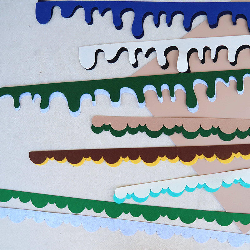 幼儿园环创材料波浪水滴不织布diy栏杆材料黑板报相框贴花边条,淘宝优惠券,粉丝福利购,淘宝优惠卷