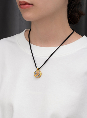 小唐卡吊坠挂绳黄财神扎基拉姆