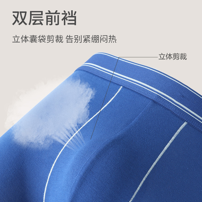 2条装SCHIESSER舒雅Becover系列男士棉质透气中腰平角内裤20084T - 图2