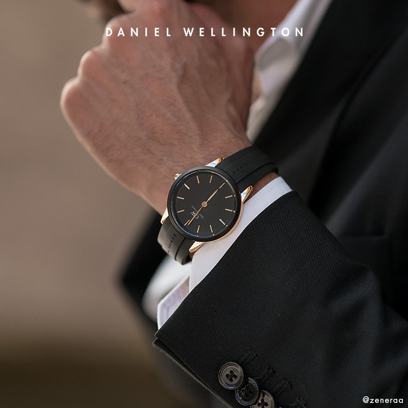 丹尼尔惠灵顿小黑胶dw酷黑橡胶男表 DanielWellington海外欧美腕表