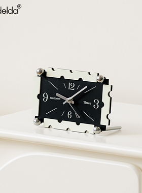 满得达入户玄关时钟摆件客厅电视柜摆台式座钟办公桌面装饰钟表