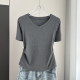 V Neck ບ່າຂວາແຂນສັ້ນ ເສື້ອທີເຊີດແມ່ຍິງ 2025 Summer