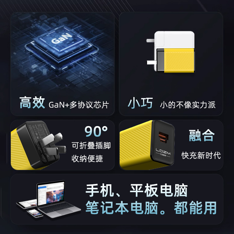 乐迪智美120W全协议氮化镓充电器适用VIVOIQOO可折叠插头华为MATE60PRO超级快充88W笔记本PD快充OPPO超级闪充 - 图0