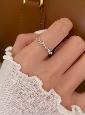 轻奢森系麦穗开口戒指女百搭