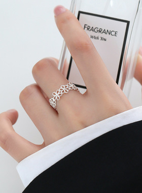 镂空花朵开口戒指轻奢百搭通勤