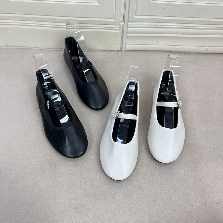 外贸原单女鞋新款时尚休闲百搭圆头纯色浅口一字扣舒适平底单鞋,淘宝优惠券,粉丝福利购,淘宝优惠卷