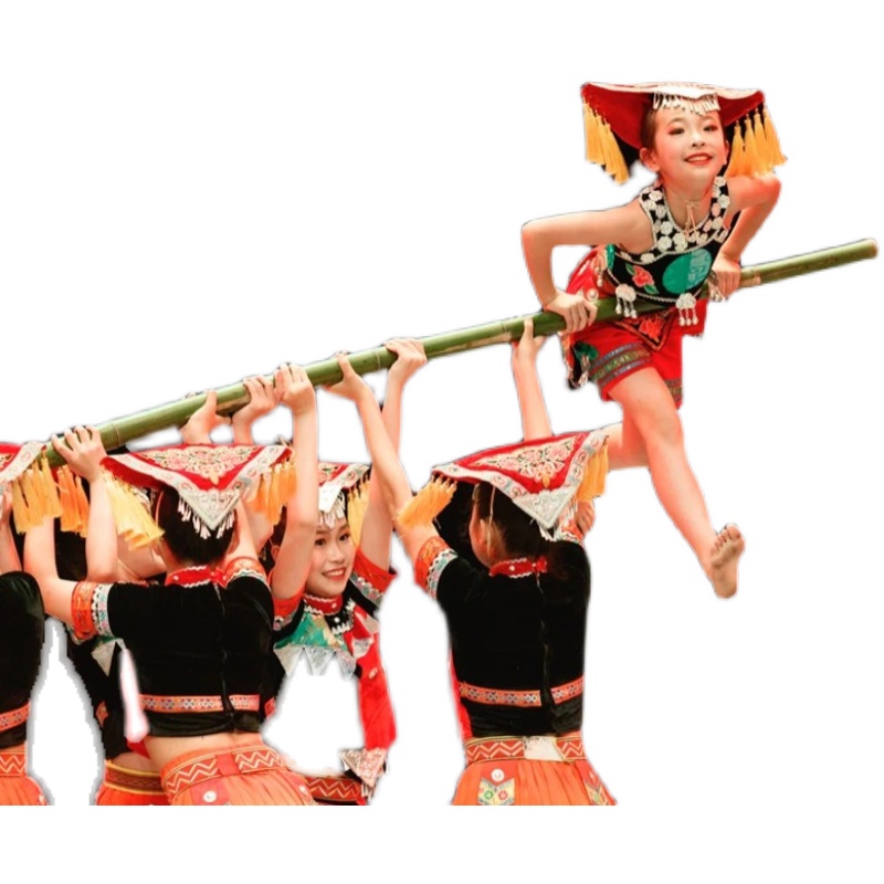 第十一届小荷风采瑶山趣娃儿童土家族少数民族舞蹈演出服苗族服装 - 图3