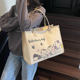 Large-capacity canvas tote bag, hand-held shoulder mummy bag