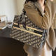 Embroidered tote bag women's portable commuting bag large capacity