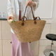 Straw bag women's woven vegetable basket large capacity tote bag