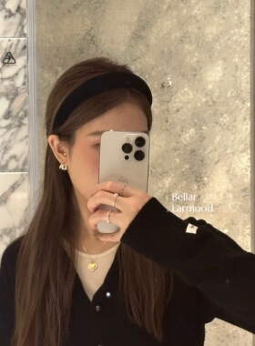 Bellar复古经典黑色丝绒缎面发箍