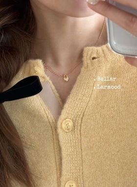 Bellar925精致迷你爱心锁骨项链