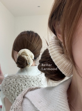 Bellar复古少女毛线低马尾发圈
