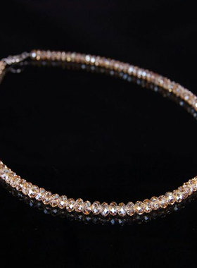 银色颈链人造水晶超闪高档水晶女