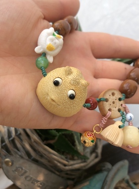 实心玉竹雕刻小金蟾手持手串菱美矿绿松紫金鼠根付莲蓬猫爪蜜罐