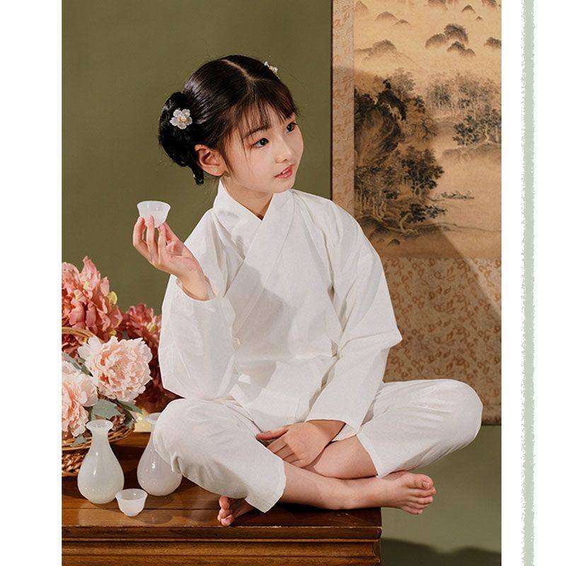 新款汉服内搭衫女童装中衣中裤日常打底衬衣里衣男童女宝宝演出服,淘宝优惠券,粉丝福利购,淘宝优惠卷