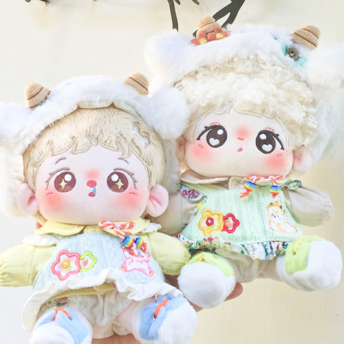 现货海盐桃桃乳青提咩咩茶普入小西瓜家贩售机棉花娃衣1520CM套装 - 图1