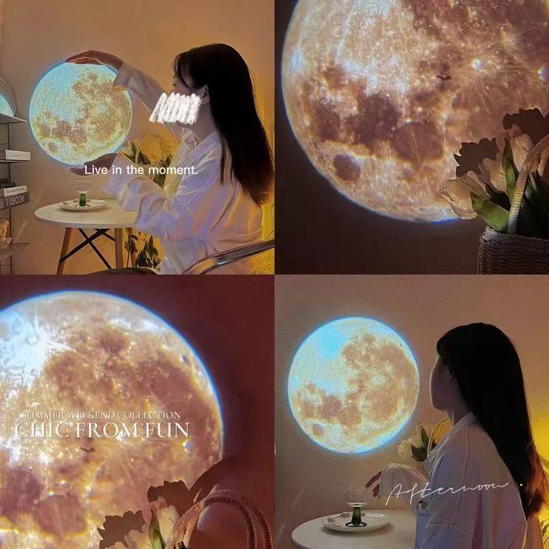 usb月球投影灯网红打卡背景墙星空房间满月酒吧氛围灯新年礼物,淘宝优惠券,粉丝福利购,淘宝优惠卷