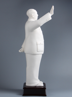 全身白瓷客厅挥手桌摆件毛主席像