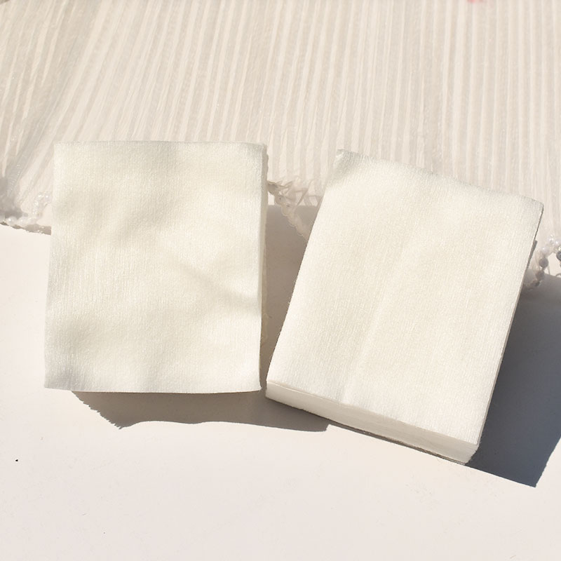 薄款化妆棉50片 袋装卸妆棉片 美甲一次性卸甲巾湿敷省水彩妆工具 - 图2