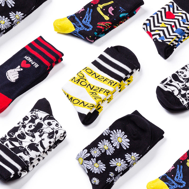 mon 2 fri新款四季中棉潮男女棉袜 mon2fri短袜/打底袜/丝袜/美腿袜