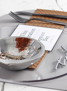 高端样板房餐具摆台北欧西餐盘装饰公寓牛排餐盘刀叉勺碗套装饰品