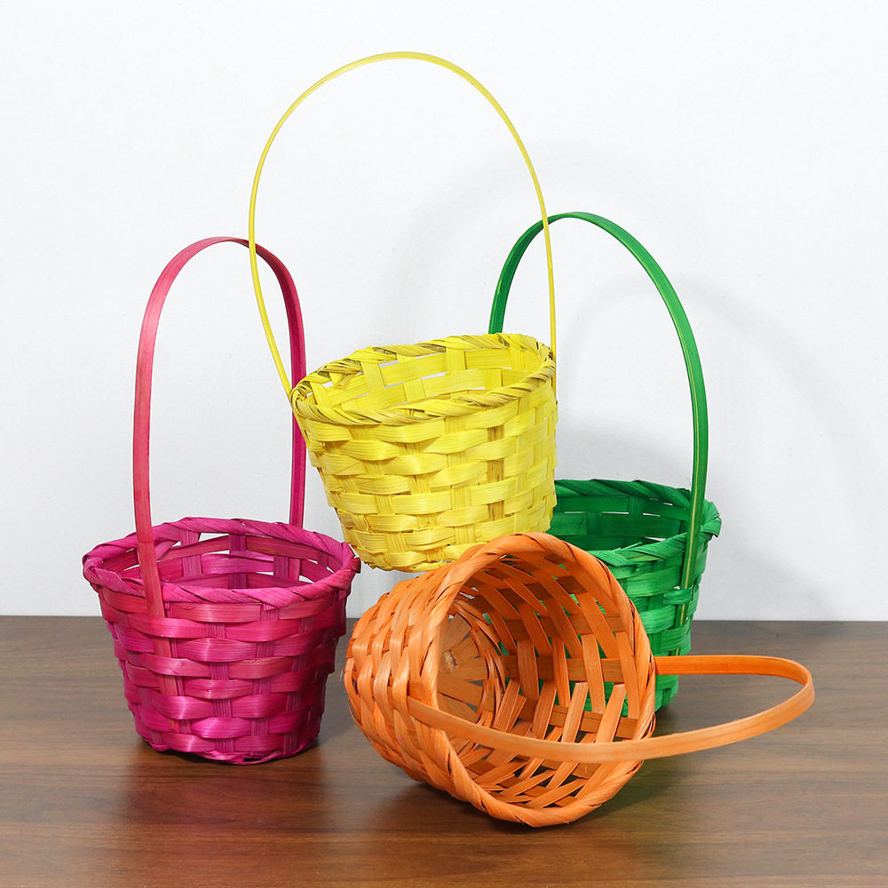 现货儿童竹编装饰篮幼儿园小童篮手编 复活节手工编织竹编篮,淘宝优惠券,粉丝福利购,淘宝优惠卷
