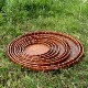 Bamboo weaving round dustpan retro decorative drying tray storage basket